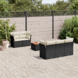 Set mobilier de gradina cu perne, 6 piese, negru, poliratan GartenMobel Dekor, vidaXL