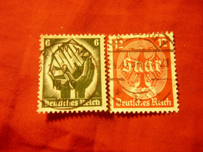 Serie Germania 1934 -Deutsches Reich -Alipirea SAAR , 2val.stampilate