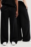 Pangaia pantaloni de trening din bumbac culoarea negru, cu imprimeu, 10002080