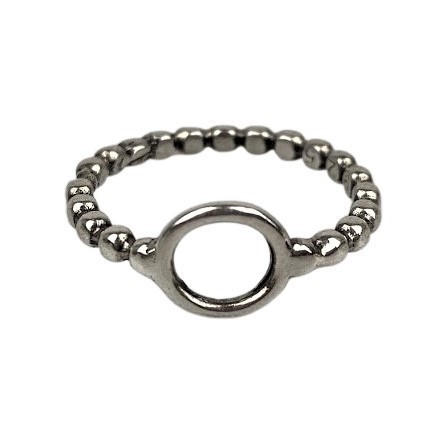 Inel argint 925 bobite cu cerc, m 53