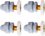 Cumpara ieftin Set 4 role pentru usa de dus, Rezistente la uzura, Diametru 23 mm, Cupru/Nylon, Alb/Gri, Oem