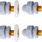 Set 4 role pentru usa de dus, Rezistente la uzura, Diametru 23 mm, Cupru/Nylon, Alb/Gri
