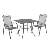 Set mobilier gradina Mona Balcony 2 scaune masa patrata otel antracit rezistent intemperii