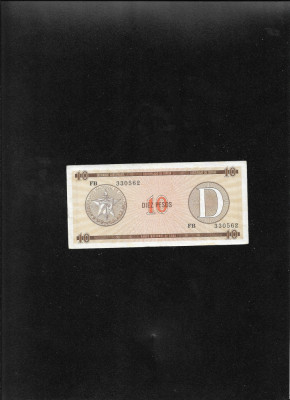 Cuba 10 pesos 1985 D seria330562 foto