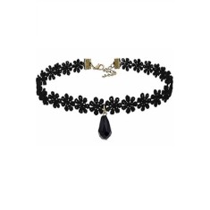 Choker Mystyle Fashion Black Gothic Flower - Colier elegant pentru gat