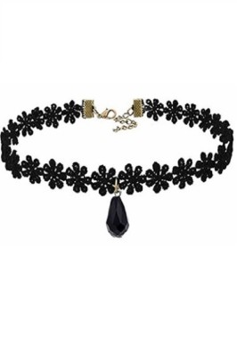 Choker Mystyle Fashion Black Gothic Flower - Colier elegant pentru gat foto