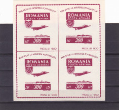 OSP BLOC DE 4, Lp. nr. 201a,1946 MNH ** ROMANIA. foto