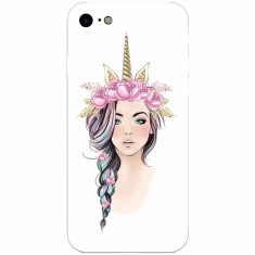 Husa silicon pentru Apple Iphone 8, Unicorn Girl