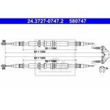 Cablu frana mana Opel Astra G (F48, F08), Ate 24372707472, parte montare : Spate