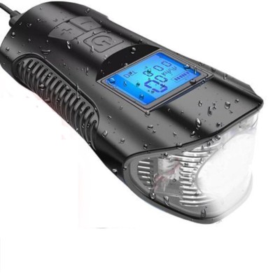 Stop si Far LED cu Transmitator Vitezometru pentru Bicicleta, Incarcare USB, 4 Moduri de Luminare, Black foto