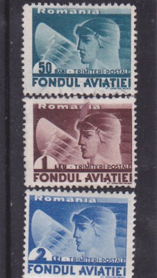 ROMANIA 1936 TRIMITERI POSTALE FONDUL AVIATIEI SERIE MNH foto