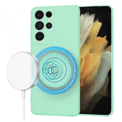 Husa MagSafe pentru Samsung Galaxy S21 Ultra 5G G998, Techsuit, SoftFlex, Verde foto