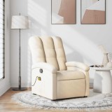 VidaXL Fotoliu rabatabil de masaj, crem, material textil