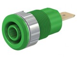Soclu banană verde 4mm 32A 1kV alamă aurit