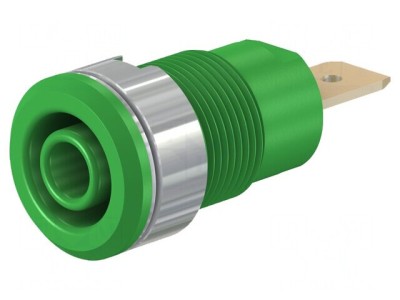 Soclu banană verde 4mm 32A 1kV alamă aurit foto