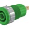 Soclu banană verde 4mm 32A 1kV alamă aurit