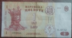 B11 7 - Bancnota foarte veche - Moldova - 1 leu - 2005