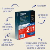 Epson H&acirc;rtie fotografică lucioasă premium (100 x 150 mm), 255 g/m2, 80 de coli