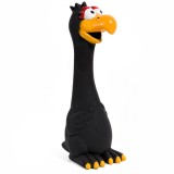 Jucărie C&acirc;ine Pasăre Latex, Negru, Sunet Amuzant, 21cm, Oem
