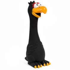 Jucărie C&acirc;ine Pasăre Latex, Negru, Sunet Amuzant, 21cm