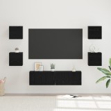 vidaXL Set comodă TV Altele 6 pcs Stejar negru Mediu 120 x 30 x 30 cm
