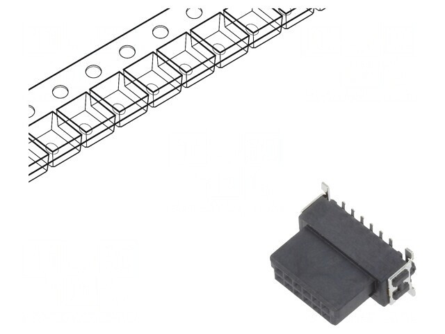 Conector PCB-PCB Mamă 12 PIN 1,27mm Termoplast