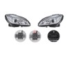 Far Mercedes Clasa C (W204), 03.2007-03.2011, model tuning, montare stanga+dreapta, cu indicator led; cu lumini de zi tip LED; H9+LED; manual; cromat