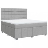 Cumpara ieftin Pat continental, gri deschis, 180x200 cm, material textil