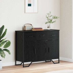 vidaXL Bufet Stejar Negru 97 x 32.5 x 74.5 cm Lemn compozit
