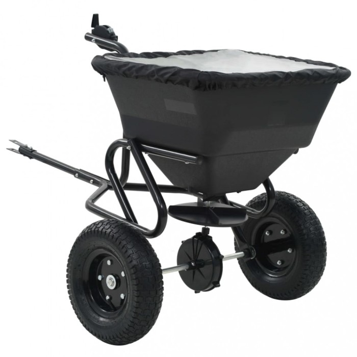 vidaXL Utilaj de &icirc;mprăștiat sare, 125x74x79 cm, PVC și oțel, 45 L 142967
