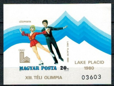 Ungaria 1979 - Jocurile Olimpice Lake Placid, colita ndt neuzata foto