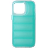 Husa spate antisoc policarbonat alb si TPU turquoise, semitransparent, pentru Apple iPhone 14 Pro Max