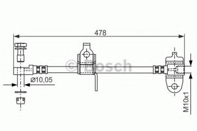 Conducta / cablu frana FORD TRANSIT bus (FD, FB, FS, FZ, FC) (2000 - 2006) BOSCH 1 987 481 070 foto