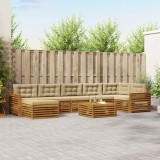 vidaXL Seturi de canapele 8 pcs Natural și Bej Lemn Solid de Acacia 3373868