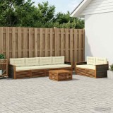 vidaXL Set de canapele de exterior cu pernă 7 pcs Natural și Crem 3383048