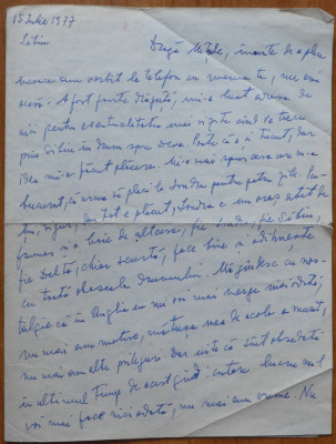 Scrisoare a scriitoarei Lucia Demetrius catre Mia Groza, 1977 foto