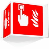 Semn cu doua fete pentru buton alarma incendiu