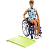 Papusa Barbie Fashionistas, Ken cu scaun cu rotile si rampa, Mattel