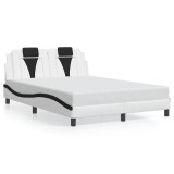 Cumpara ieftin Cadru de pat, Viana, fara saltea, alb si negru,140x190cm, piele ecologica