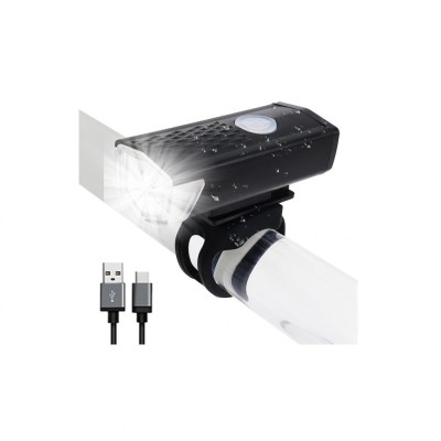 Far bicicleta / led cu lumina puternica alba, USB, 300 lumeni, baterie Li-ion 800 mAh, rezistent la apa foto