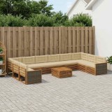 Cumpara ieftin Set de canapele de exterior 11 buc. 10-Locuri Natural si Bej