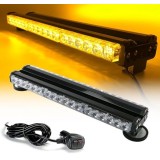 36 LED Lumina de Stroboscopica 46cm Lampa Girofar Avertizare Galben 12V 24V 108W cu Magnetica