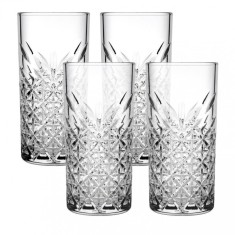 Set 4 Pahare Inalte pentru Whisky si bauturi lungi, 450ml, 8x16 cm foto