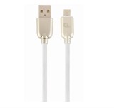 Cablu alimentare si date Gembird, USB 2.0 (T) la Micro-USB 2.0 (T), 2m, Alb, CC-USB2R-AMmBM-2M-W, Resigilat, Grad A