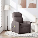 VidaXL Fotoliu de masaj rabatabil, maro &icirc;nchis, material textil