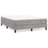 Cumpara ieftin Cadru de pat cu arcuri, gri deschis, 140x200 cm, catifea