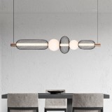 Lustra LED Suspendata LM551/5BK, 28W, Lumina 3000/4000/6000K, Negru, Inaltime Reglabila ModernLight Concept