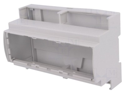 Carcasă șină DIN gri, 8 module foto