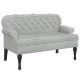 Cumpara ieftin Banca cu spatar gri deschis 119,5x64,5x75 cm catifea