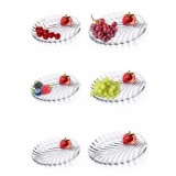 Set 6 platouri sticla model frunza Kaveh Santa 20cm DT1136GCL CNN41411